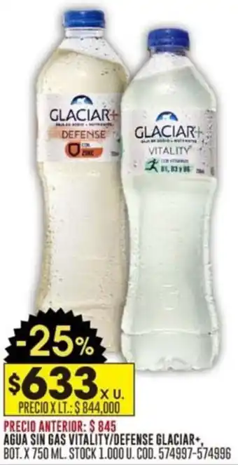 Coto AGUA SIN GAS VITALITY/DEFENSE GLACIAR+ BOT. X 750ML oferta