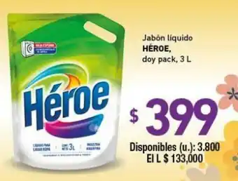 Cooperativa Obrera Héroe Jabón liquido doy pack 3l oferta