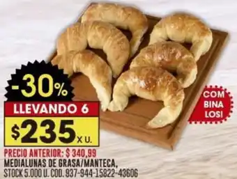 Coto MEDIALUNAS DE GRASA/MANTECA X U oferta