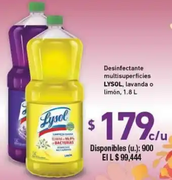 Cooperativa Obrera Lysol Desinfectante multisuperficies lavanda o limon 1,8l oferta