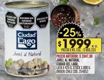 Coto JUREL AL NATURAL CIUDAD DEL LAGO LATA X 425G oferta