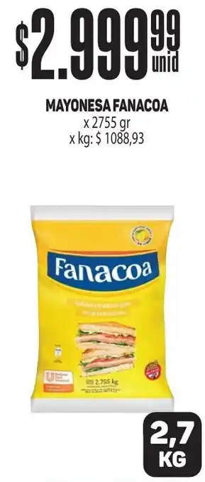Makro MAYONESA FANACOA X 2755GR oferta