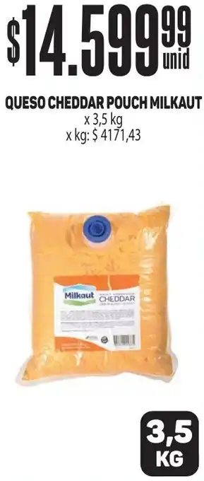 Makro QUESO CHEDDAR POUCH MILKAUT x 3,5 kg oferta