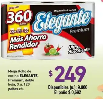 Cooperativa Obrera Elegante mega Rollo de cocina Premium doble hoja 3u oferta