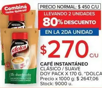 Carrefour Café Instantáneo Clásico/Suave Doy Pack x 170g oferta