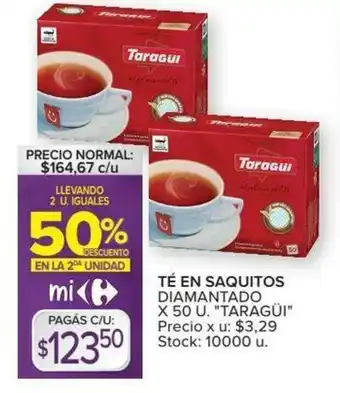 Carrefour Té En Saquitos Diamantado x 50u oferta