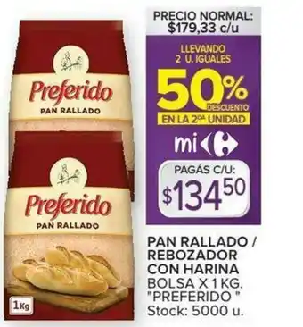 Carrefour Pan Rallado Rebozador Con Harina Bolsa x 1kg oferta