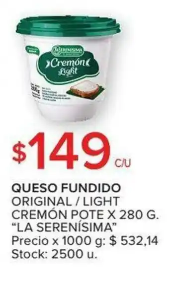 Carrefour Queso Fundido Original/Light Cremón Pote x 280g oferta