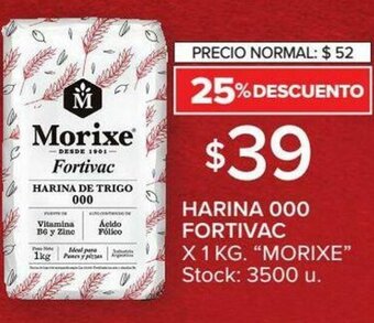 Carrefour Morixe Harina 000 Fortivac x 1 kg oferta