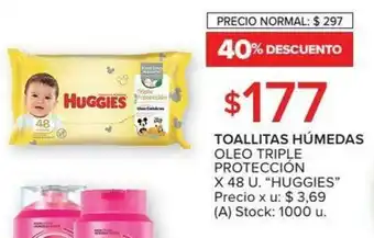 Carrefour Huggies Toallitas Húmedas Oeo Triple x 48u oferta