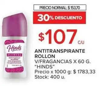 Carrefour Antitranspirante Rollon V/Fragancias x 60g oferta