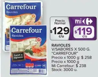 Carrefour Ravioles V/Sabores x 500g oferta