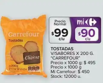 Carrefour Tostadas V/Sabores x 200g oferta