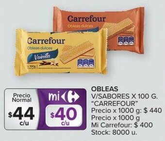 Carrefour Obleas V/Sabores x 100g oferta