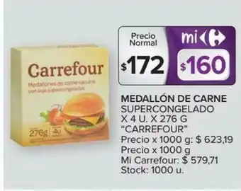 Carrefour Medallón De Carne Supercongelado x 4u oferta