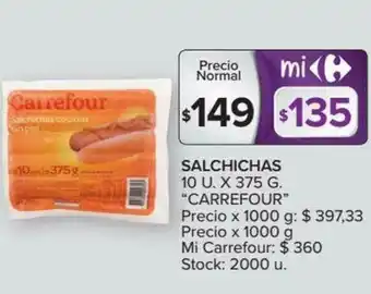 Carrefour Salchichas 10u x 375g oferta