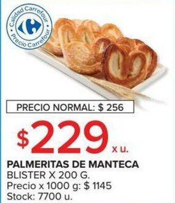Carrefour Palmeritas de Manteca Blister x 200g oferta