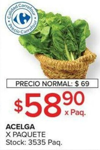 Carrefour Acelga x paquete oferta