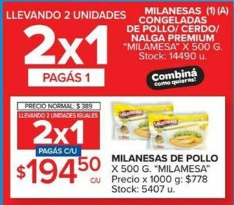 Carrefour Milanesas de Pollo x 500g oferta