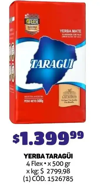 Makro YERBA TARAGÜI 4 Flex x 500gr oferta