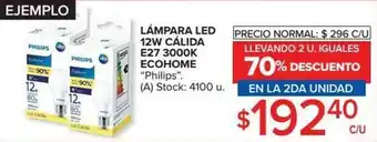 Carrefour Philips Láómpara LED 12w Cálida E27 3000K Ecoho9me oferta