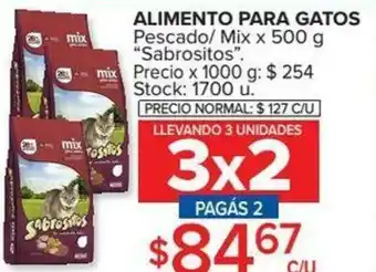 Carrefour Alimento Para Gatos Pescados/,Mix x 500g oferta
