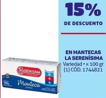 Makro EN MANTECAS LA SERENÍSIMA x 100gr oferta