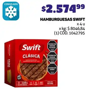 Makro HAMBURGUESAS SWIFT X 4U oferta