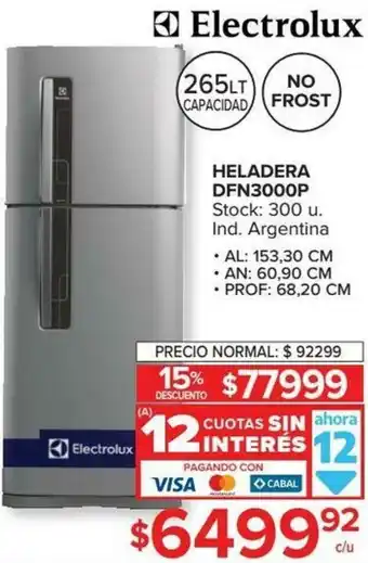 Carrefour Electrolux Heladera DFN3000P oferta