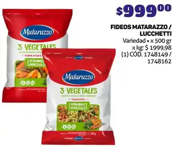 Makro FIDEOS MATARAZZO/ LUCCHETTI 500grv oferta