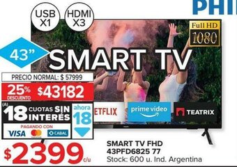 Carrefour Smart TV FHD 43PFD682577 oferta