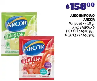 Makro JUGO EN POLVO ARCOR Variedad x 18gr oferta