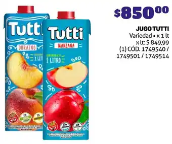 Makro JUGO TUTTI Variedad. x 1lt oferta