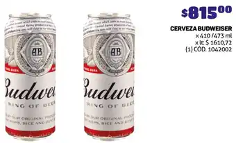 Makro CERVEZA BUDWEISER x 410/473ml oferta