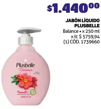 Makro JABÓN LÍQUIDO PLUSBELLE Balance x 250ml oferta