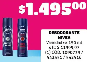 Makro DESODORANTE NIVEA Variedad x 150ml oferta