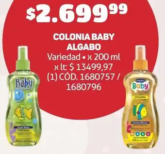 Makro COLONIA BABY ALGABO x 200ml oferta