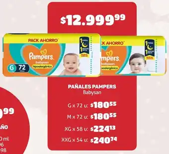 Makro PAÑALES PAMPERS Babysan G x 72u oferta