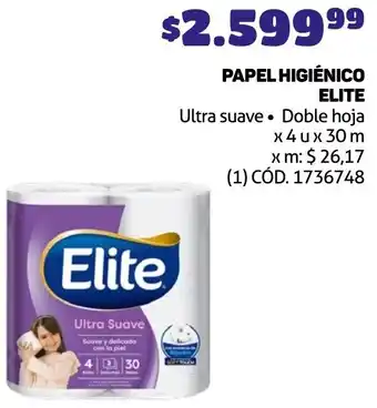 Makro PAPEL HIGIÉNICO ELITE x 4 u x 30m oferta