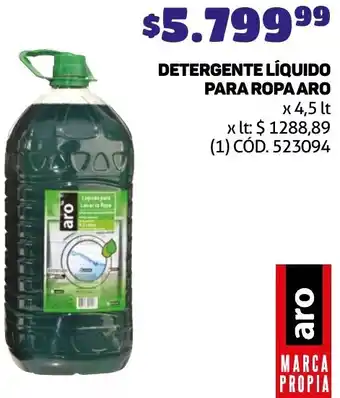 Makro DETERGENTE LÍQUIDO PARA ROPA ARO x 4,5 lt oferta