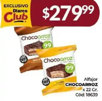 Diarco Alfajor CHOCOARROZ x 22gr oferta