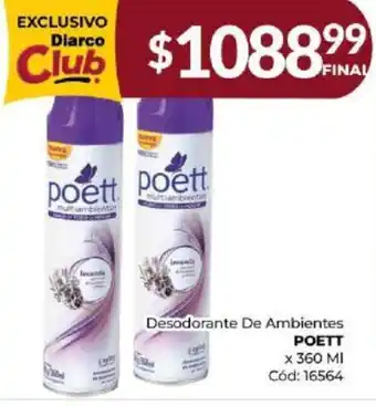 Diarco Desodorante De Ambientes POETT x 360ml oferta