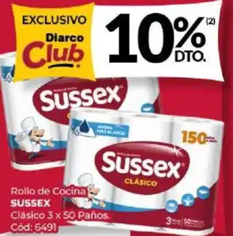 Diarco Rollo de Cocina SUSSEX Clásico 3 x 50 Paños oferta
