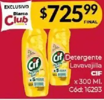 Diarco Detergente Lavavajilla CIF x 300ml oferta