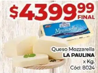 Diarco Queso Mozzarella LA PAULINA x kg oferta