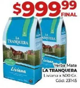 Diarco Yerba Mate LA TRANQUERA Liviana x 500gr oferta