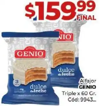 Diarco Alfajor GENIO Triple x 60gr oferta