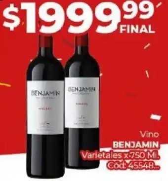 Diarco Vino BENJAMIN Varietales x 750ml oferta