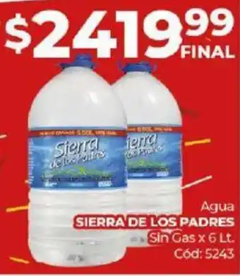 Diarco Agua SIERRA DE LOS PADRES Sin Gas x 6lt oferta
