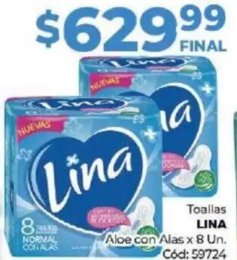 Diarco Toallas LINA Aloe con Alas x 8Un oferta